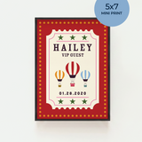 Personalized Circus VIP Guest Print