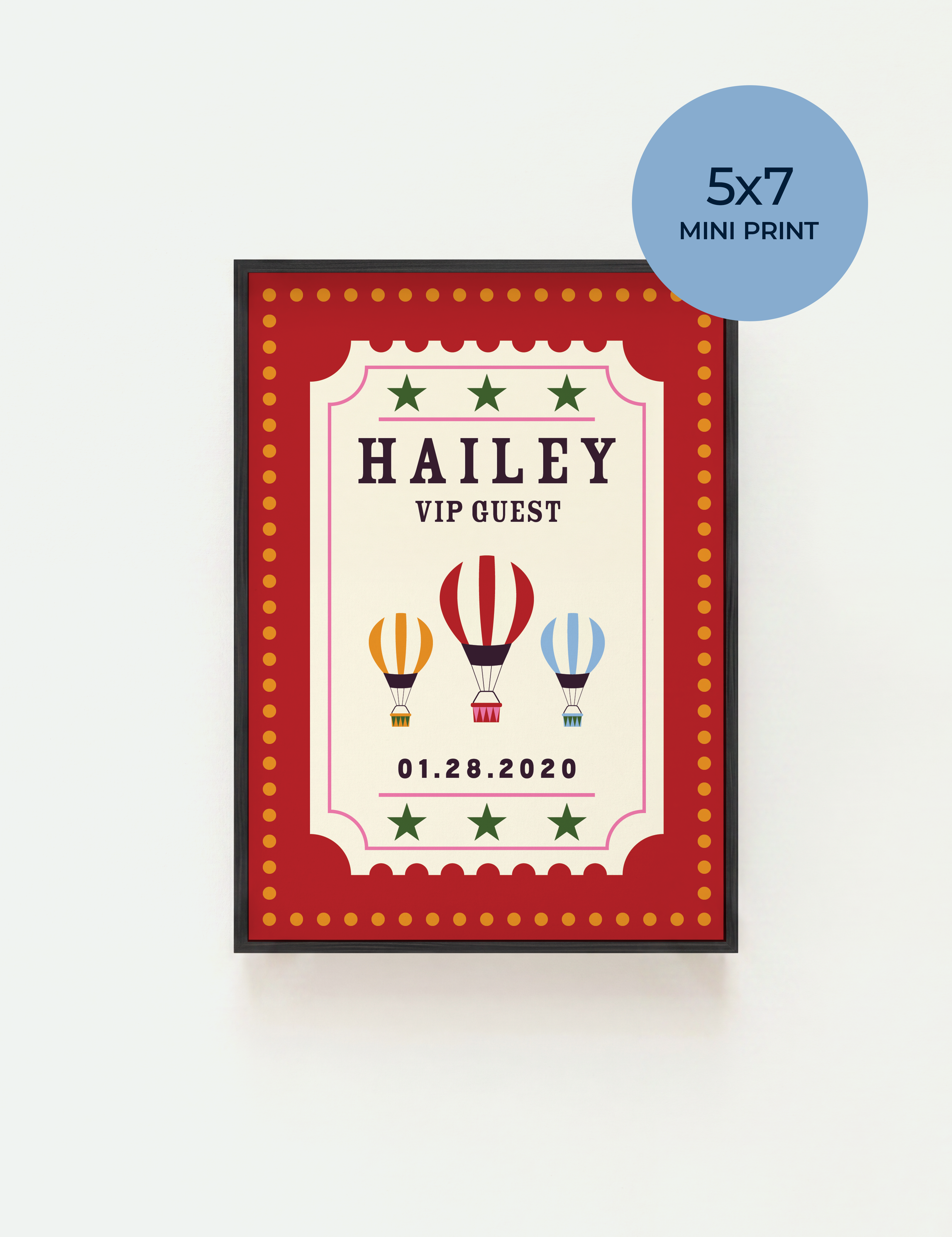 Personalized Circus VIP Guest Print