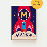 Personalized Rocket Name Art Print
