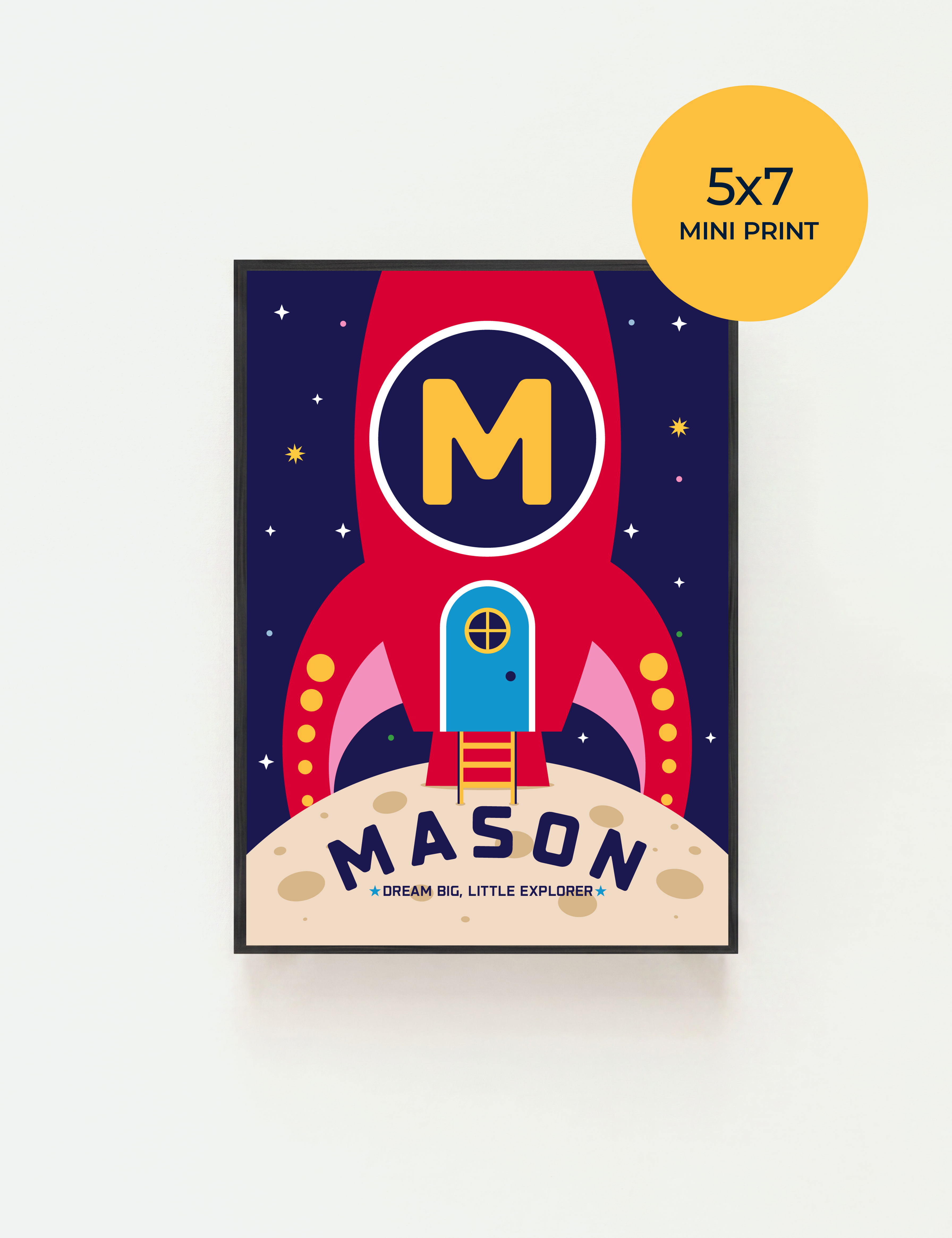 Personalized Rocket Name Art Print