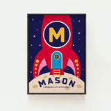 Personalized Rocket Name Art Print