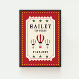 Personalized Circus VIP Guest Print